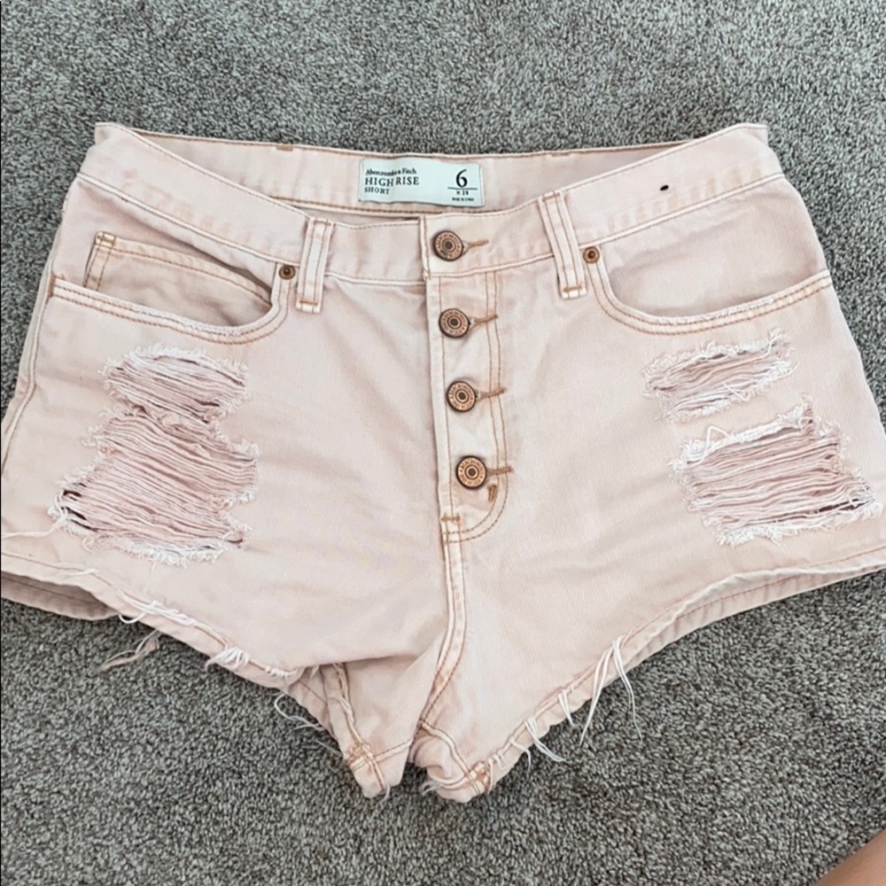 Abercrombie High Rise Pink Shorts